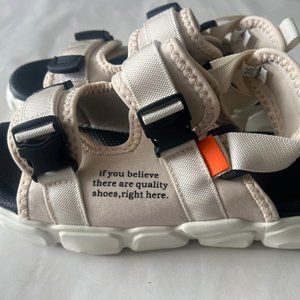 Stylish Men's Sandals with Black and Orange Accents